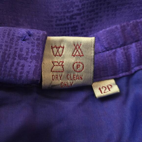 Vintage 100% Silk Satin Cobalt Blue Pencil Skirt Size 12P Career Office Work - Picture 13 of 13